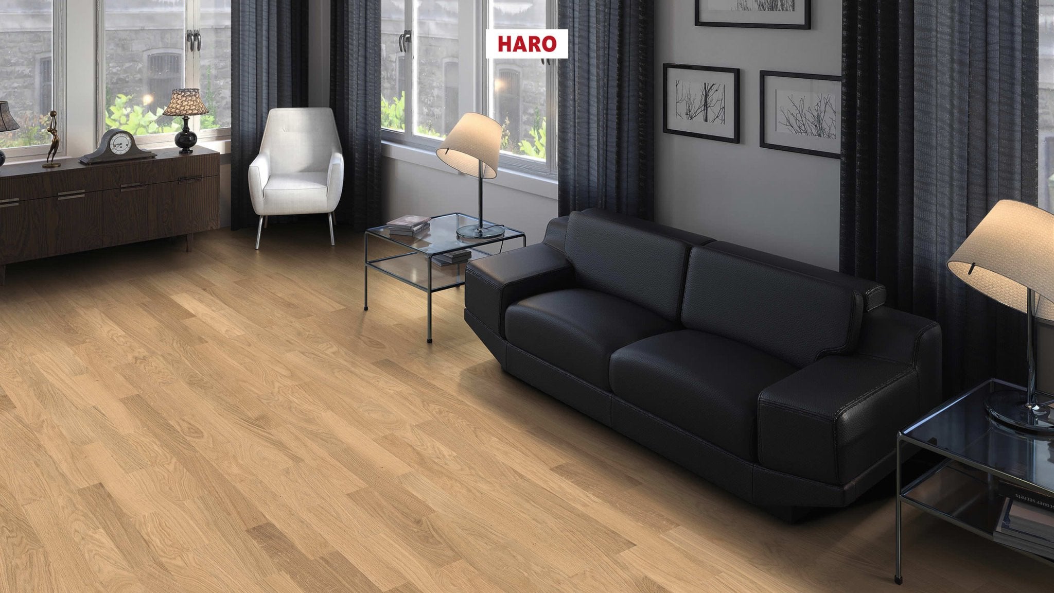 Haro Stavparket 4000 Allegro - Eg Lysehvid Trend (naturaDur - Lak) - TC - gulve