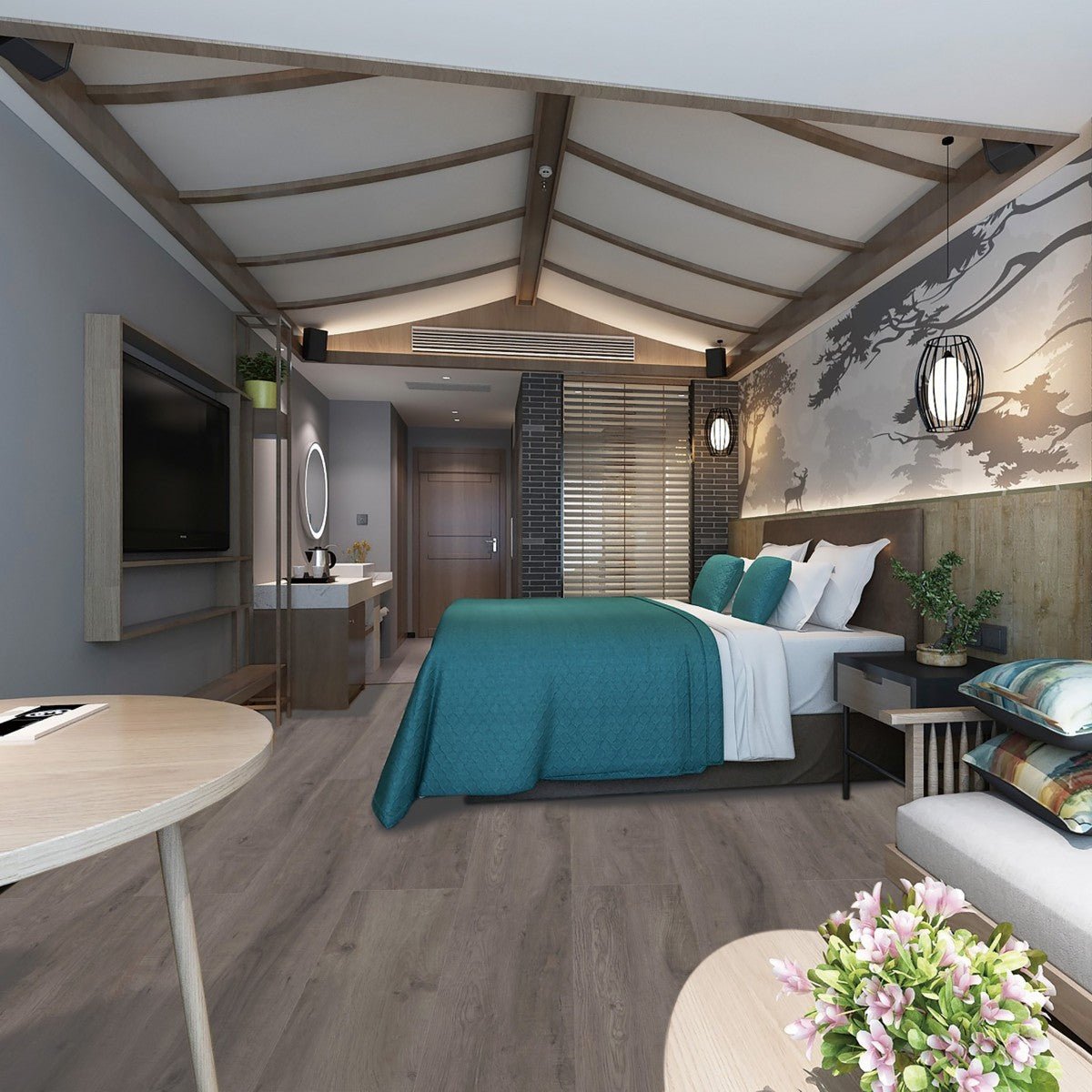 Elite LVT Klik Med Kork - 273 Mørk Natur - TC - gulve